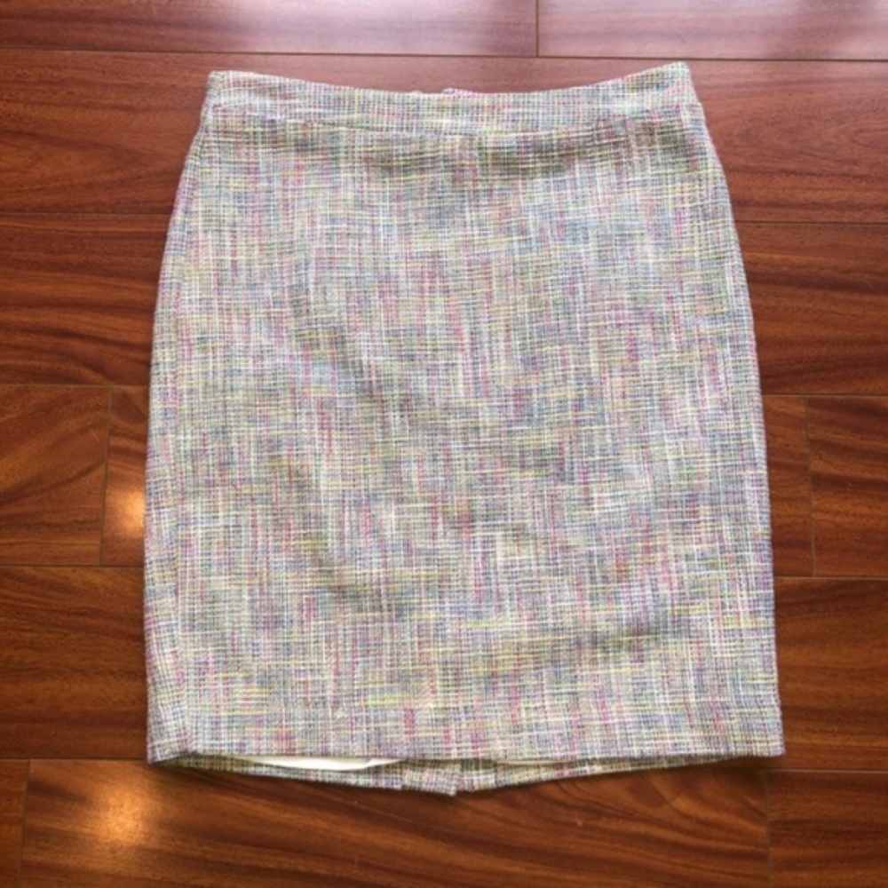 Ann Taylor LOFT Multi Pastel Tweed Spring Skirt